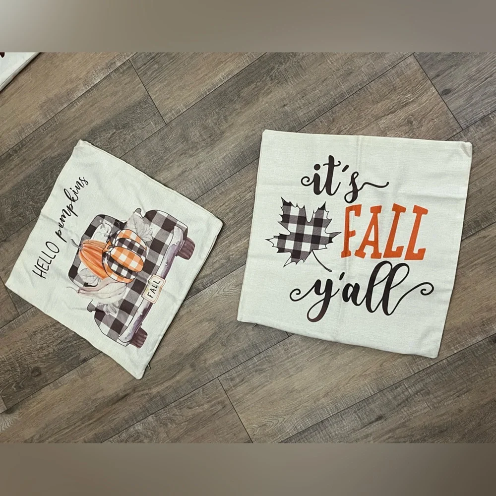 Fall ~Ex Used Condition pillow Covers~  2ct~ 18x18”~GUC⭐️A 2 for $14 item ⭐️